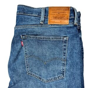 Levis 514 Straight Fit Mens Jean W38 L30 Medium Wash Blue Denim 00514-1818 Big E